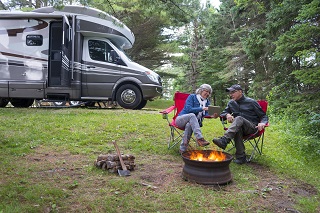 RV in the woods